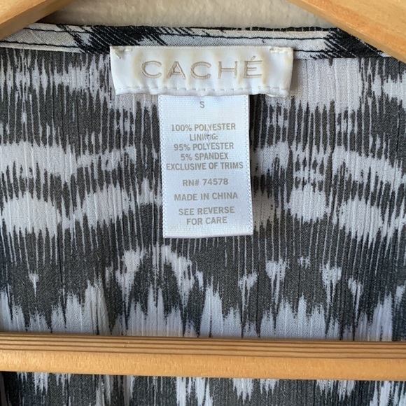 CACHE Black and White Dolman Sleeve Beaded Blouse - Picture 3 of 7